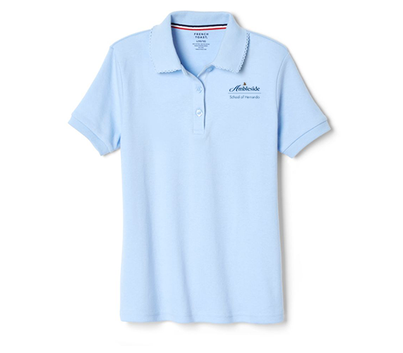 Polo, Girls Light Blue Ambleside School of Hernando logo