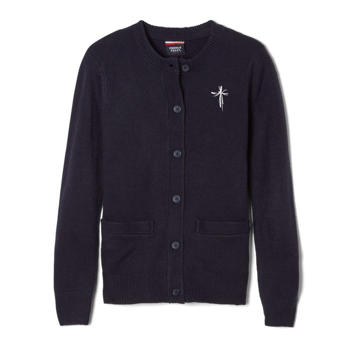 Cardigan Crew-Neck, Prince Of Peace Embroidered School Uniform