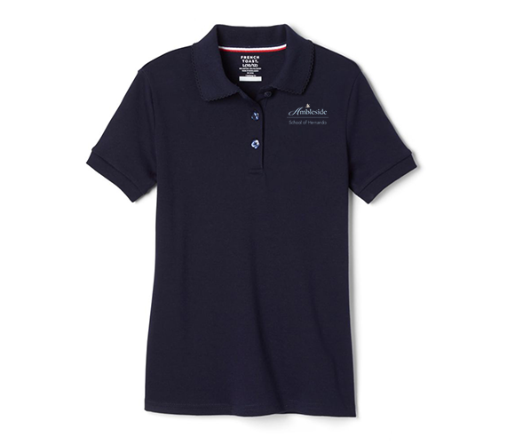 Polo, Girls Navy Blue Ambleside School of Hernando logo