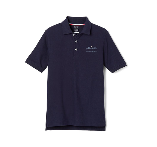 Polo, Unisex Navy Ambleside School of Hernando logo