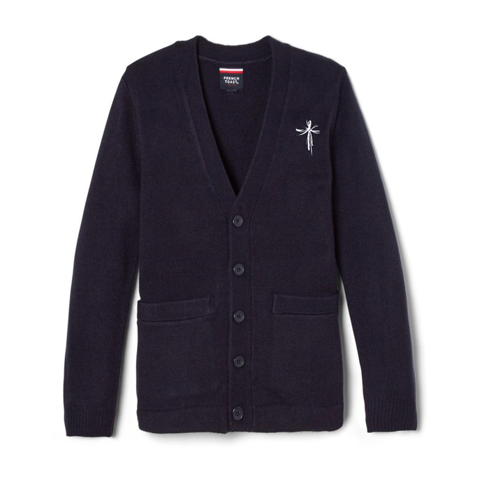 Cardigan V-Neck, Prince Of Peace Embroidered School Uniform