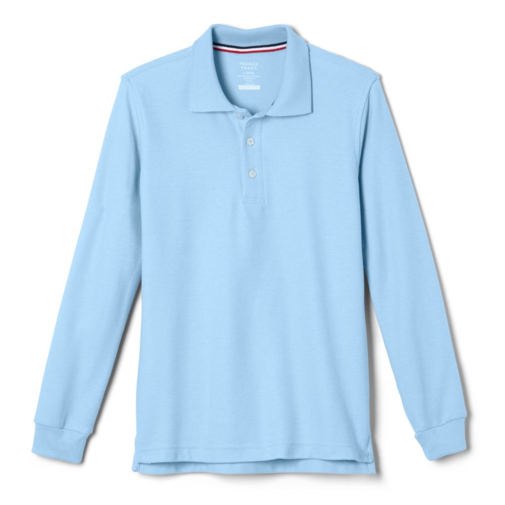 Polo, (LOGO) Unisex Long Sleeve Light Blue Ambleside School of Hernando logo