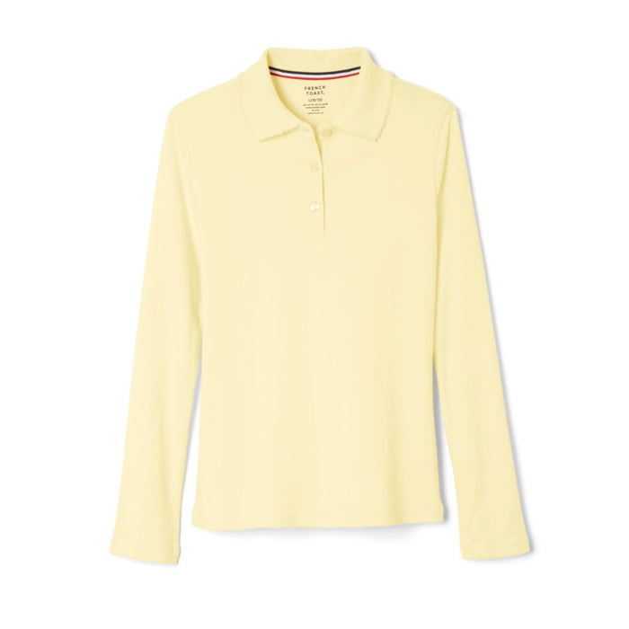 Polo, Long Sleeve Fitted Interlock with Picot Collar (Feminine Fit)