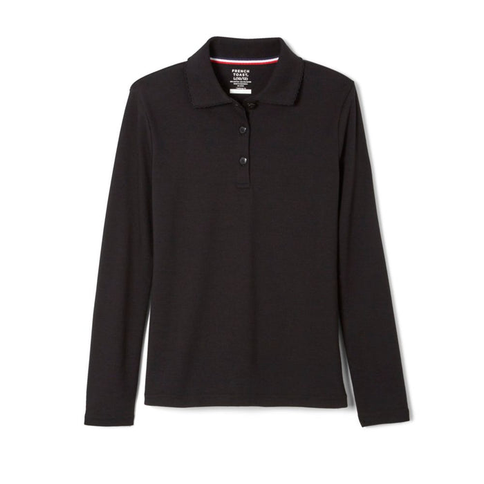 Polo, Long Sleeve Fitted Interlock with Picot Collar (Feminine Fit)