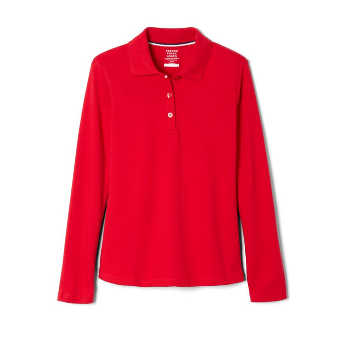 Polo, Long Sleeve Fitted Interlock with Picot Collar (Feminine Fit)