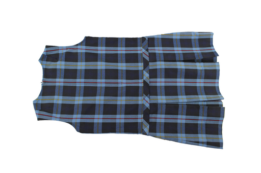 Jumper, Plaid #41 Square Neck Double Box Pleat Skirt