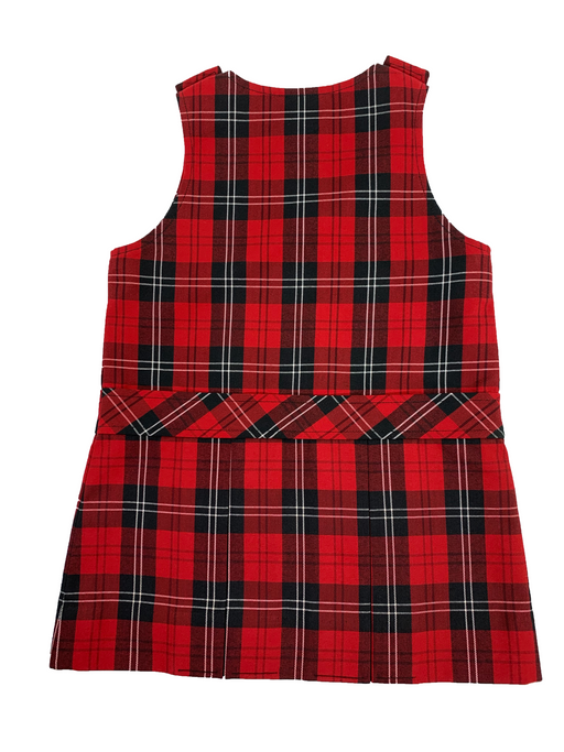 Jumper Plaid #70 Round Neck Kick Pleat Buttons on Shoulders